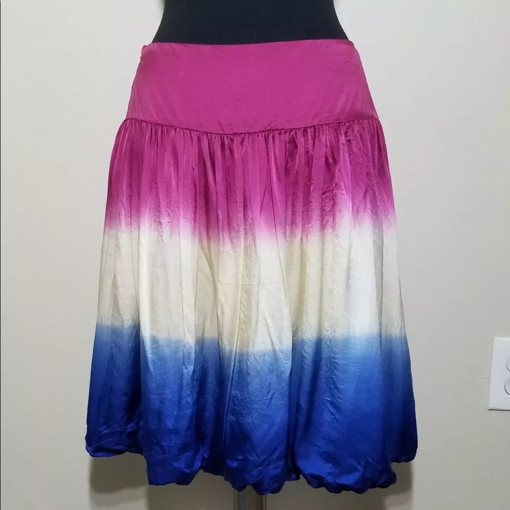 Kenar multicolor silk bubble skirt